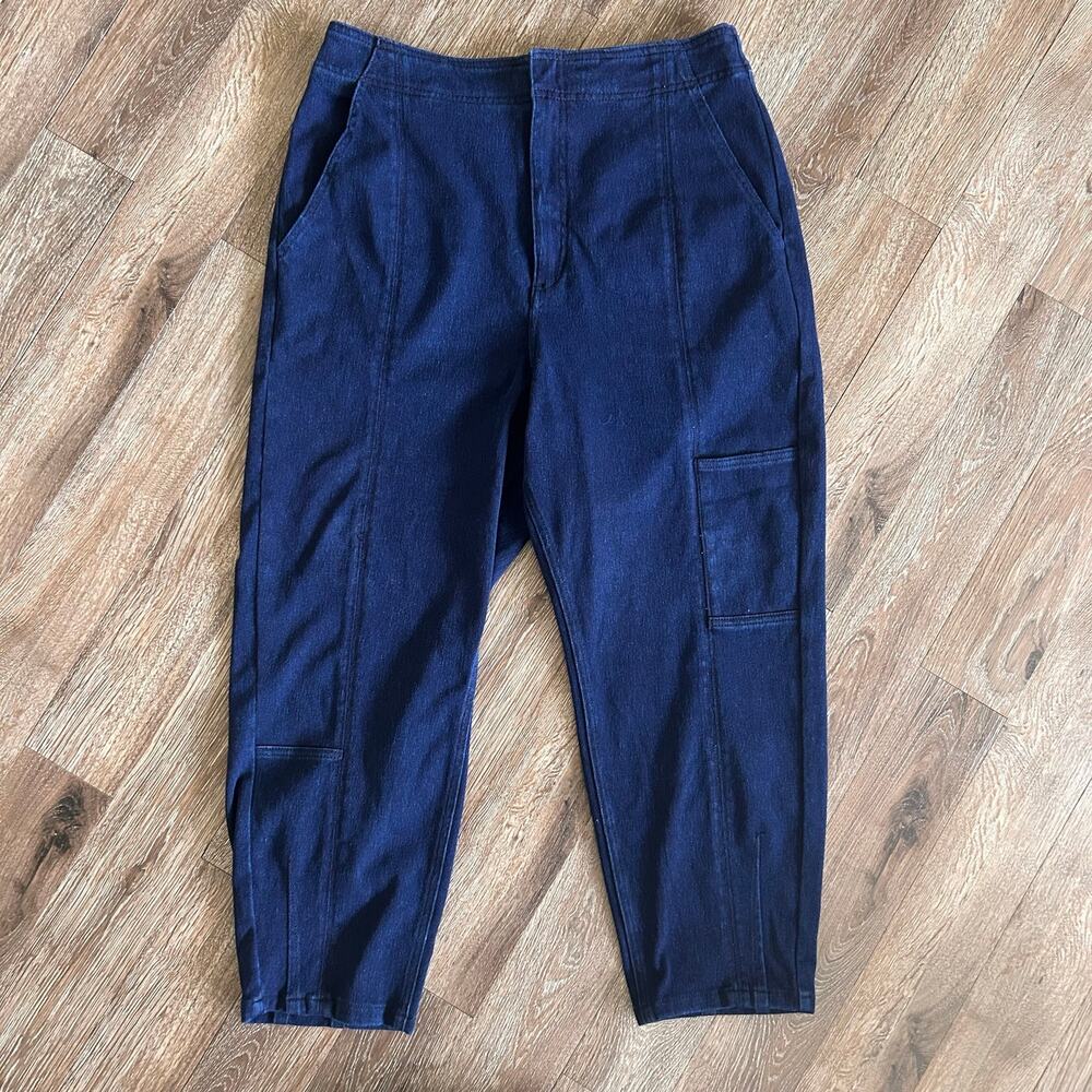 Anthropologie Pilcro High-Waisted Dark Denim Cropped Pants, Utility Boho Chic